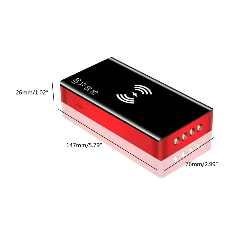 

Wireless Charging Car Jump Starter Smart Clips Emergency Battery Booster 12V Portable Car Charger 20000mAh Power Bank