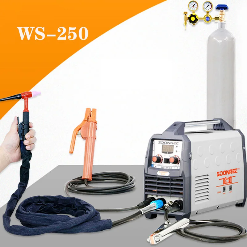 Портативный сварщик аргонщик 220V мощность WS 200A 250A импульсная дуга Tig 2 в 1