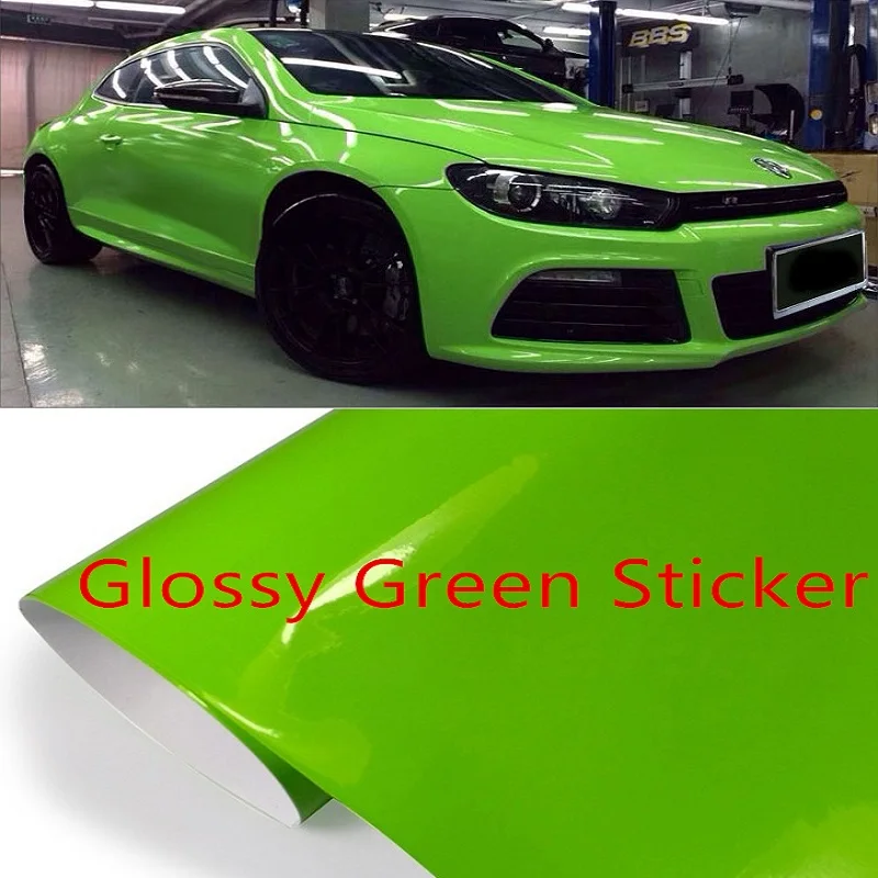 Глянцевая зеленая Виниловая наклейка для автомобиля стайлинга и мотоцикла