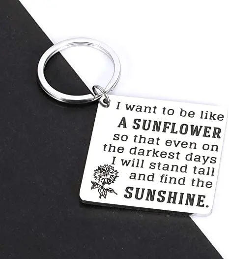 Брелок с подсолнухом для женщин и мужчин Вдохновляющие аксессуары ключей