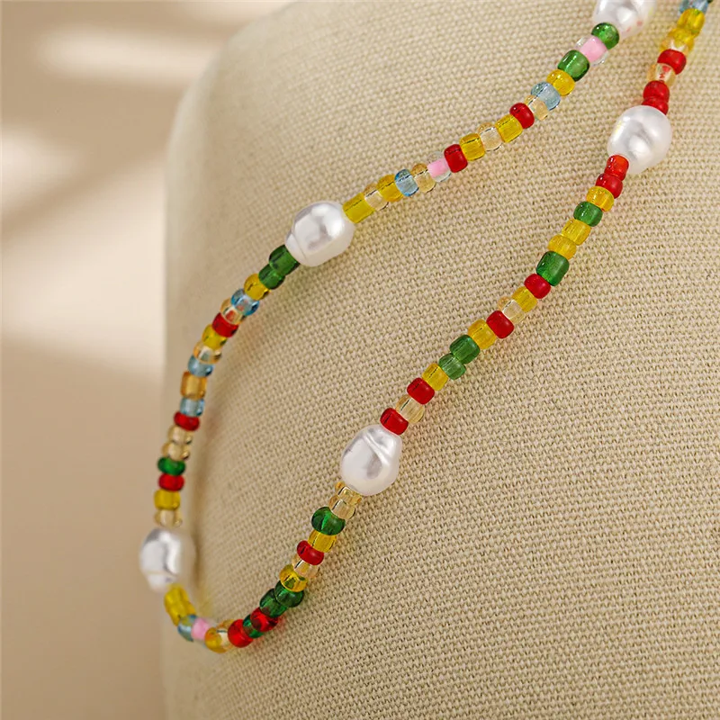 Цепочка с подвеской жемчугом и бусинами |