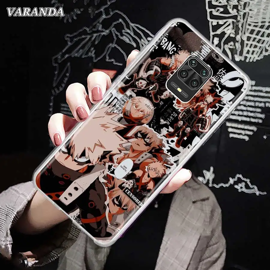 Silicone Phone Case For Xiaomi Redmi 9 9A 9C 9T 10 10C K40 Note 11 10 8 Pro 9 9S 7 8T Soft Cover Coque Fundas My Hero Academia
