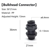 10 pcs 14 bulkhead union connector quick connect ro water system reverse osmosis aquarium 6 4mm fitting