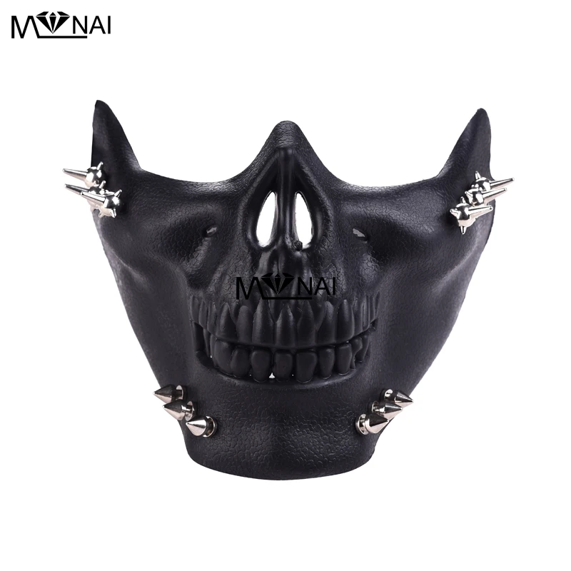 Маска-скелет в стиле стимпанк на Хэллоуин косплей-маска с шипами для сцены аниме