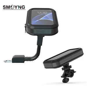 smoyng waterproof motorcycle bicycle phone holder bag stand mobile bike moto handlebar mirro support mount for iphone xr 8plus free global shipping