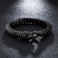 trendy viking ouroboros bracelet for men punk biker jewelry