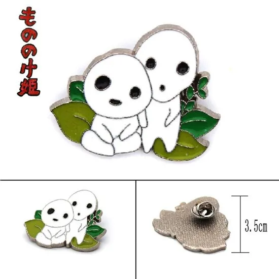 Kodama Studio Ghibli Mononoke Hime/Принцесса Мононоке Кодама металлический значок булавка служба доставки кальцифера Кики брошь аксессуары для костюмов - Окраска металла: Kodama