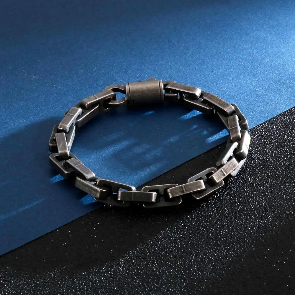 KALEN винтажный браслет цепочка из нержавеющей стали с матовой цепочкой мужской