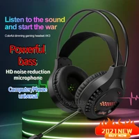 gaming headsets ak3 3 5mmusb gamer headphones 4d stereo surround wired earphones with microphone colourful light for pc laptop