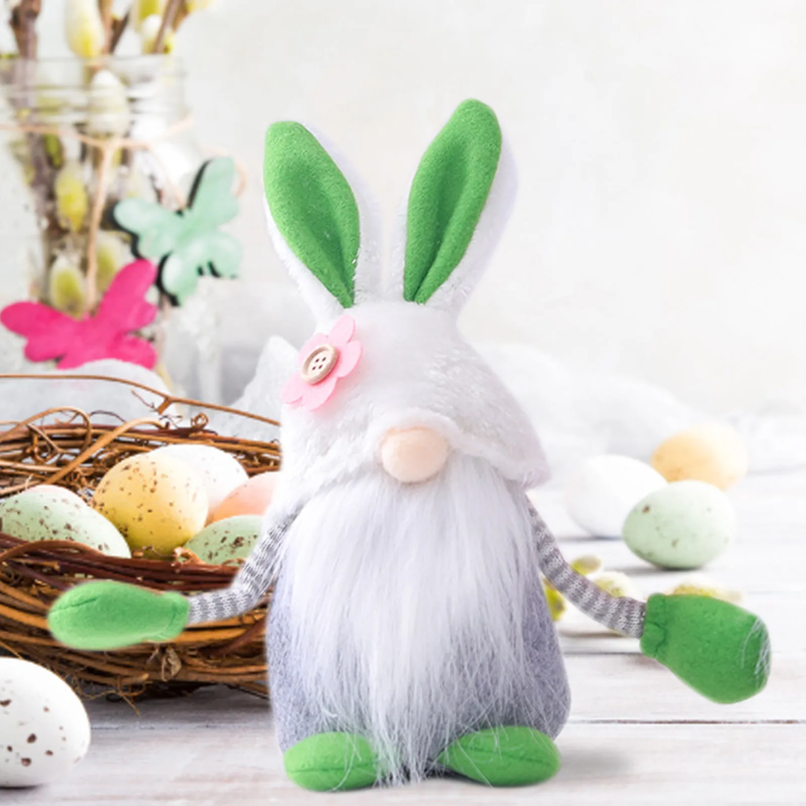 

Easter Bunny Doll Cute Gorgeous Faceless Doll Ornament Swedish Tomte Rabbit Plush Toys Doll Ornaments Holiday Home Party Gift