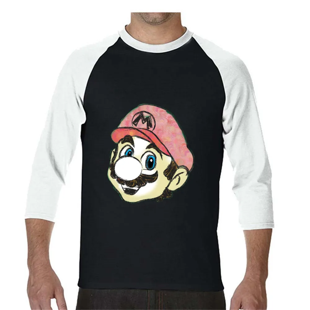 Мужская футболка для футбола белая в стиле хип хоп с рукавом Три четверти из 100%