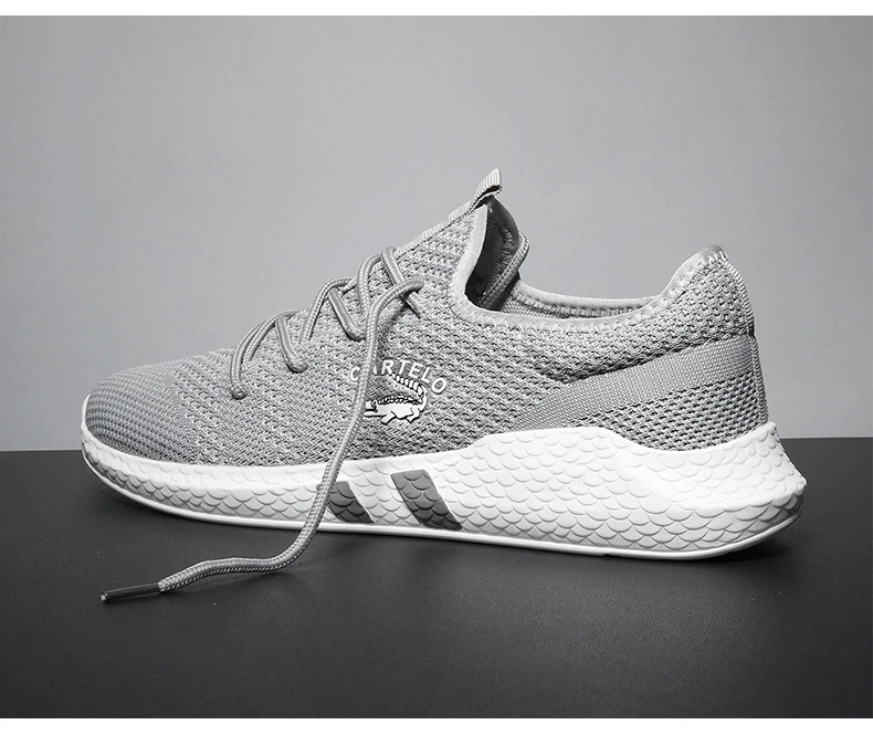 CARTELO men's shoes fashion trend simple and light comfortable shoes breathable flying woven Korean sports casual shoes men