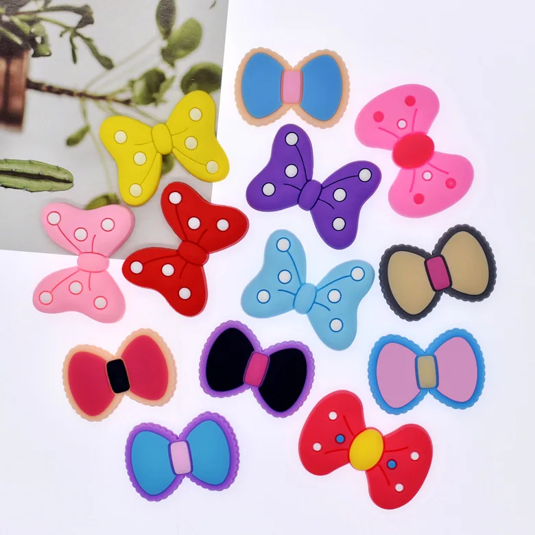 

Eva Sandals Top Decorations Accessories for Crocses Kids Cartoon Bow Shoe Ornament Removable PVC Shoe Buckle Sweet Flower