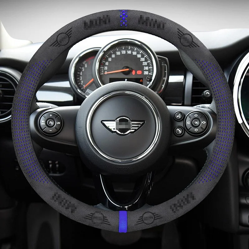 Автомобильный кожаный чехол на руль противоскользящий Чехол для BMW MINI ONE Cooper R55 R56