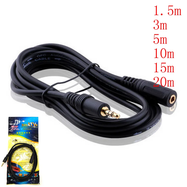 Аудиокабель удлинитель для наушников 3 5 мм штекер гнездо Удлиненный кабель