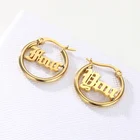 Женские круглые серьги-гвоздики из нержавеющей стали, 1 пара