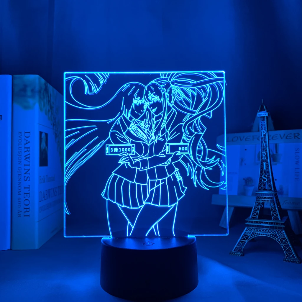

Светодиодный ночник аниме Kakegurui, компульсивный геймбер для спальни, декоративный ночсветильник, подарок на день рождения, светильник ильни...