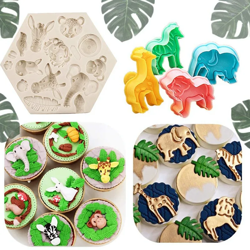 

Silicone Molds Baby Birthday Cake Decorating Tools Animal Fondant Molds Candy Polymer Clay Chocolate Gumpaste Moulds #1