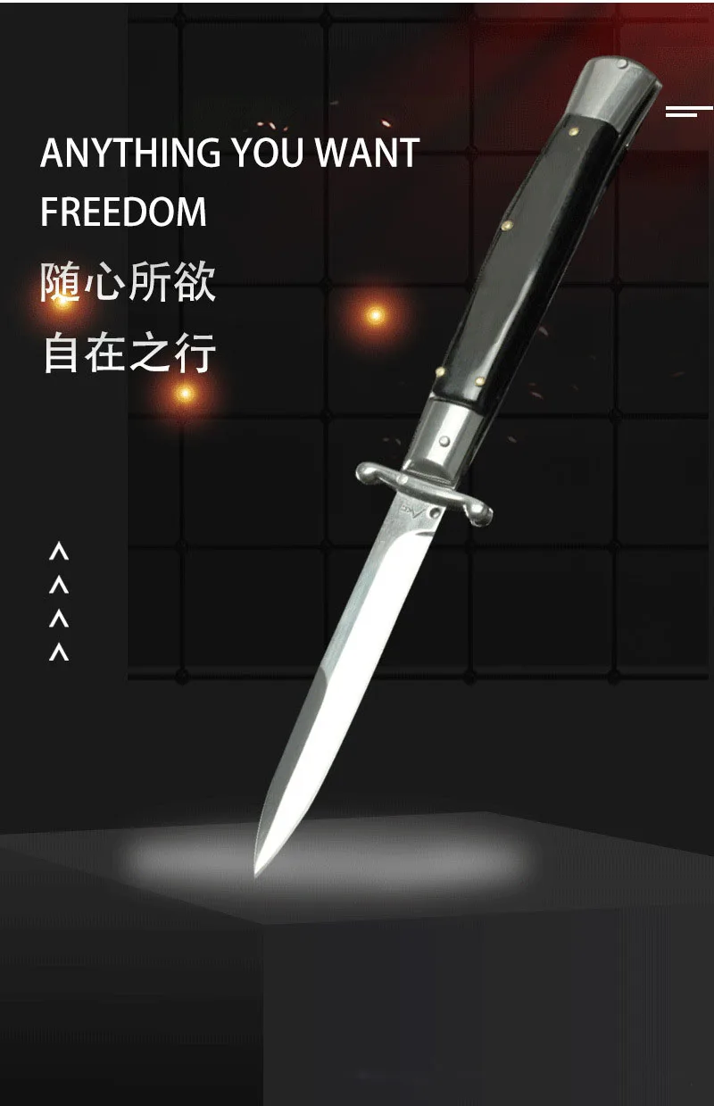 Новое поступление 440c Лезвие сталь + акриловая ручка кемпинг Выживание складной