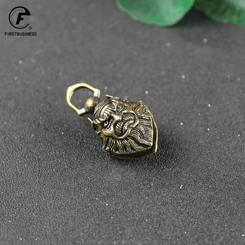 Винтажный медный китайский мифический символ Чунг Куэль звонок на ключах-карманниках, ретро-латунь, избегая зла, Фэн Шуй оберег для мужчин-брелок для ключей на машине.