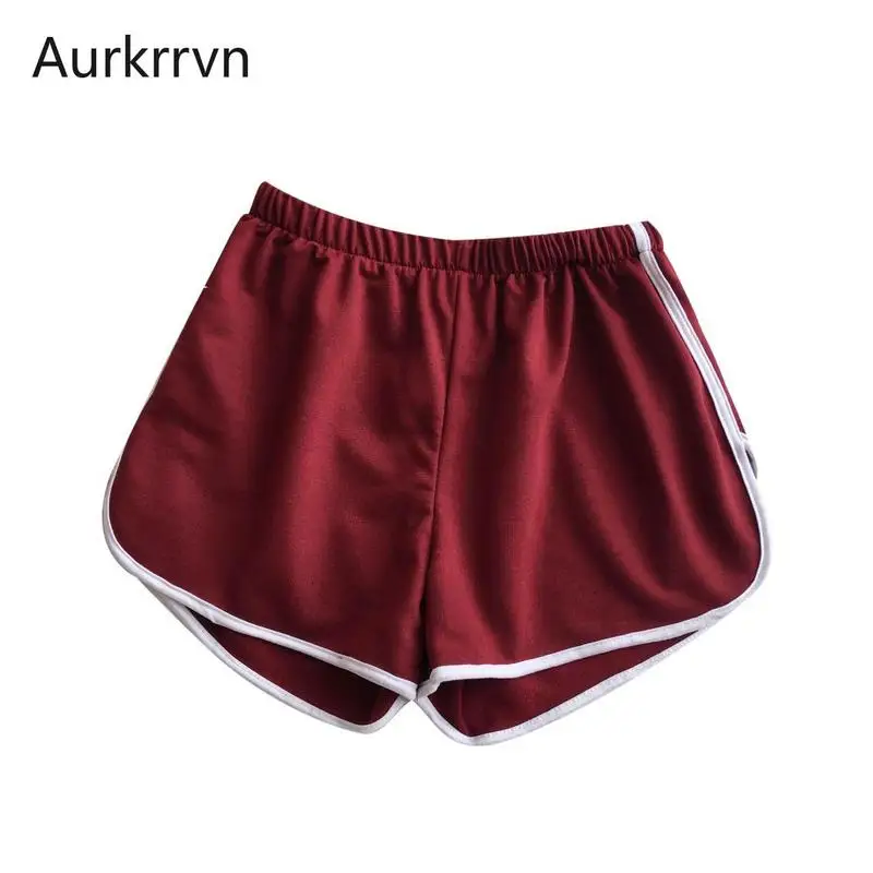 

Aurkrrvn Summer Woman Sport Shorts Elastic Waist Wide Leg Striped Shorts Hot for Women Sexy Split Home Mini Shorts Lady