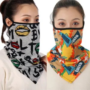 2021 зимний шарф-маска для лица, женские шарфы-кольца, шарфы из хлопка, теплый модный шарф с принтом, бандана унисекс для спорта на открытом воздухе