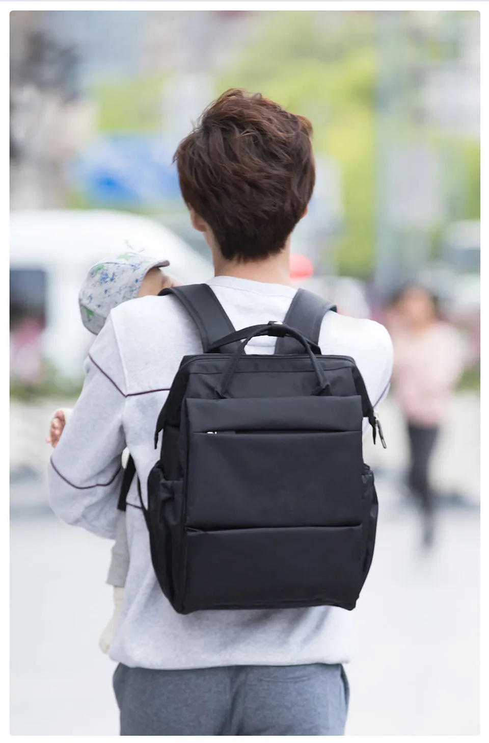 Xiaomi Youpin XiaoYang Multifunctional Daddy Mather Bag Shoulder Bag Mom Bag Fashionable Multifunctional Out Waterproof fabric