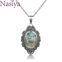 natural moonstone labradorite necklace pendants 925 sterling silver jewelry for women party valentine day gifts with chain