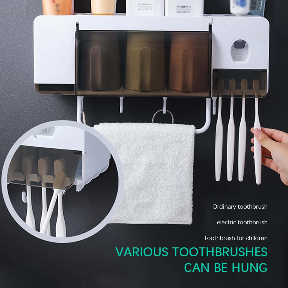 Набор аксессуаров для ванной комнаты фиксированная стена легко установить