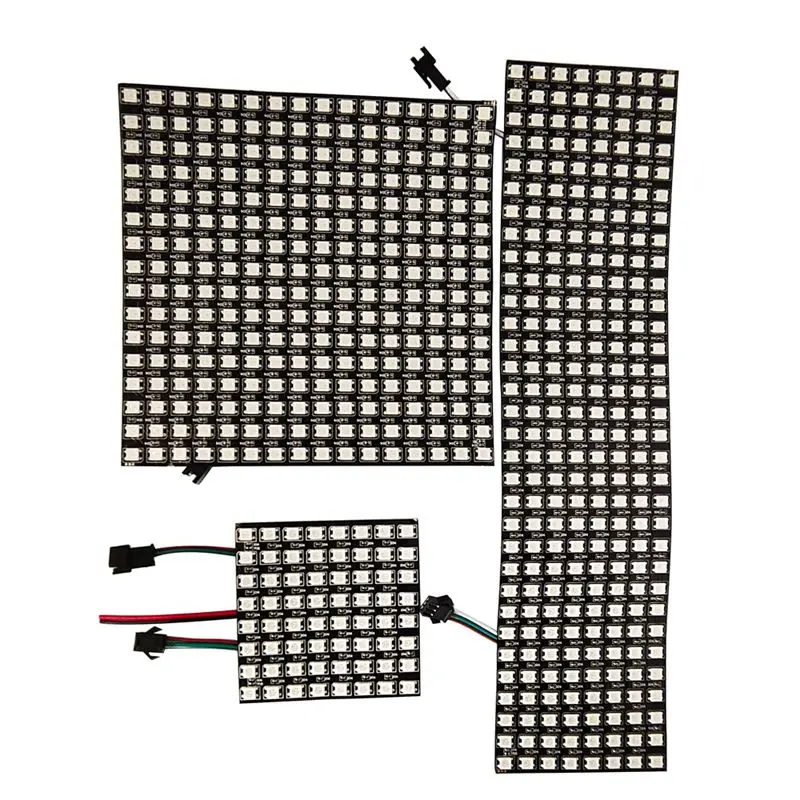 

DC5V WS2812B 5050 RGB SMD Flexible 8x8 16x16 8x32 Luces Pixel Panel Matrix Screen WS2812 IC Led Module Individually Addressable