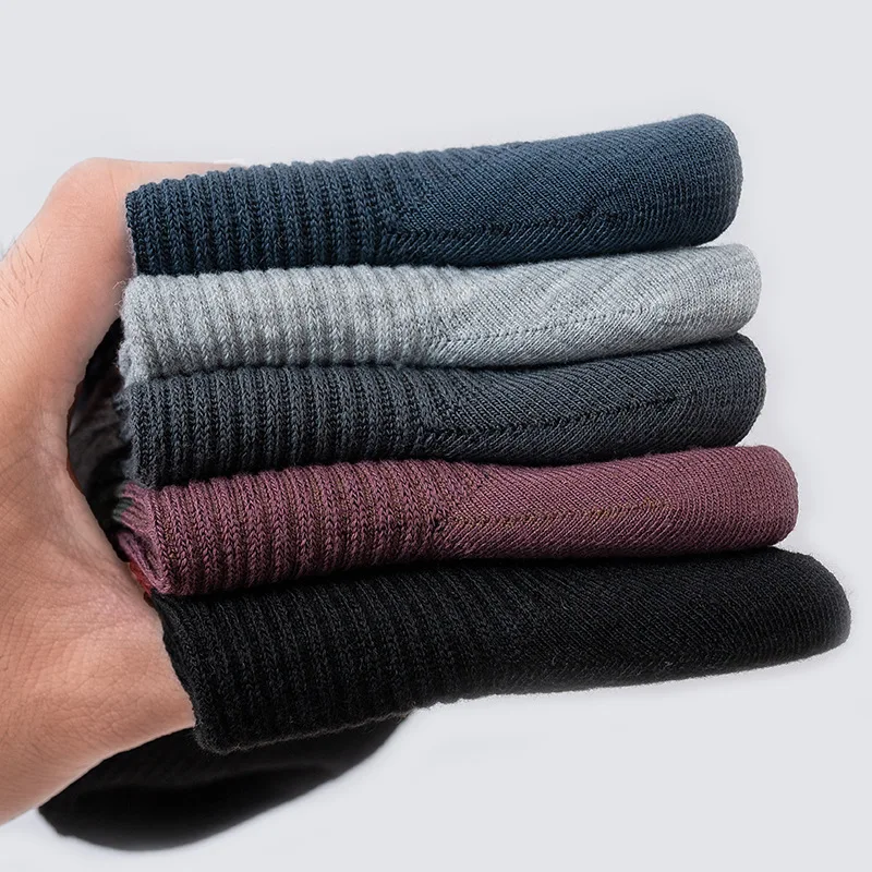 20pcs=10Pairs New Style Black Business Men Socks Warm Winter Cotton Socking Sport Running Quick Drying Long Sock for Dropship