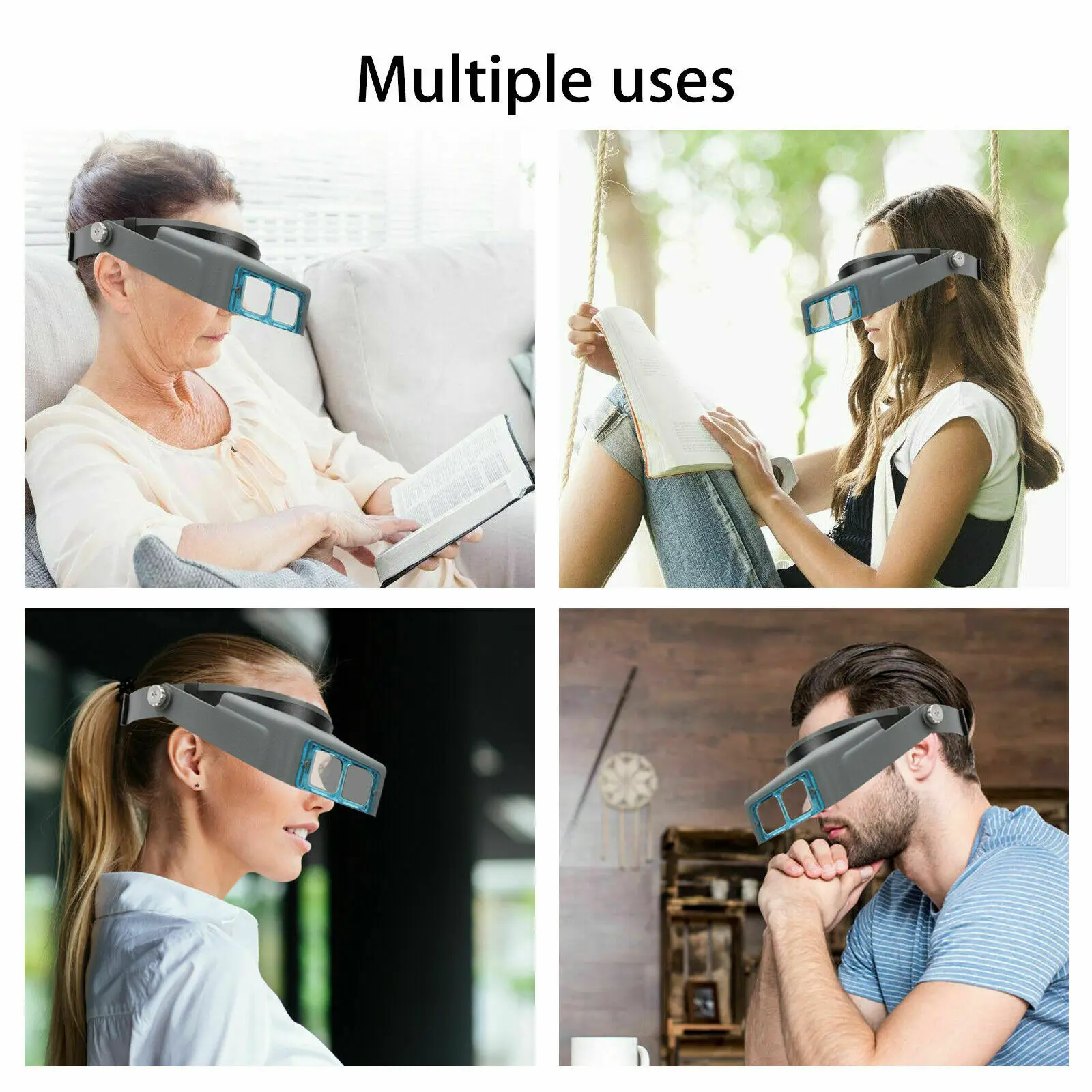

Optivisor Lens Head Magnifier Glasses Magnifying Visor Glass Headband 4 Lenses