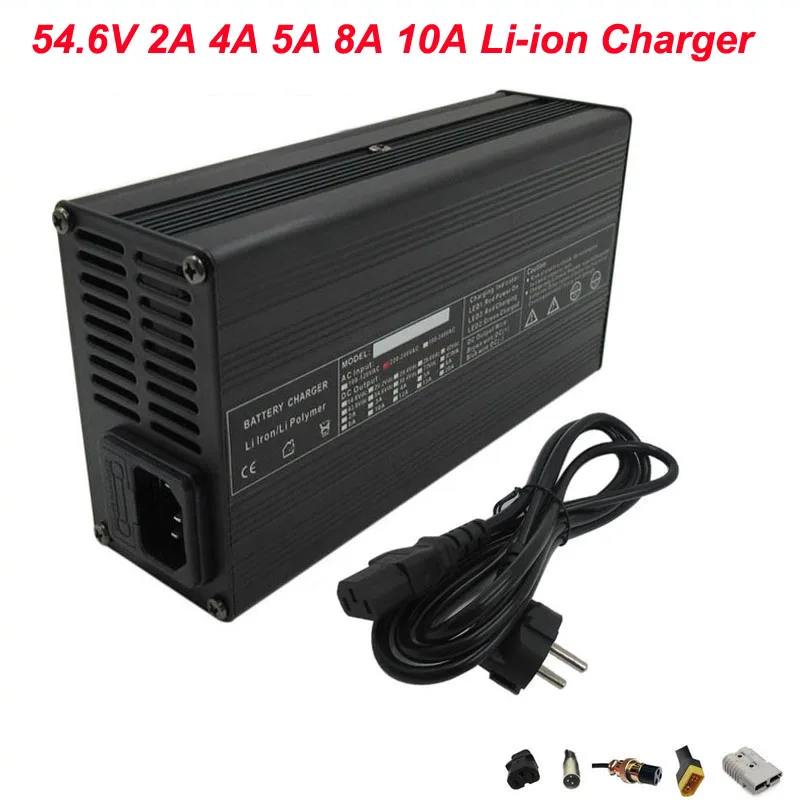 Carregador de Bateria 5a 8a 10a li Íon Ebike 13s Volts Bicicleta Elétrica Scooter Empilhadeira Lítio Carregador Rápido 48 v 54.6v 2a 4a