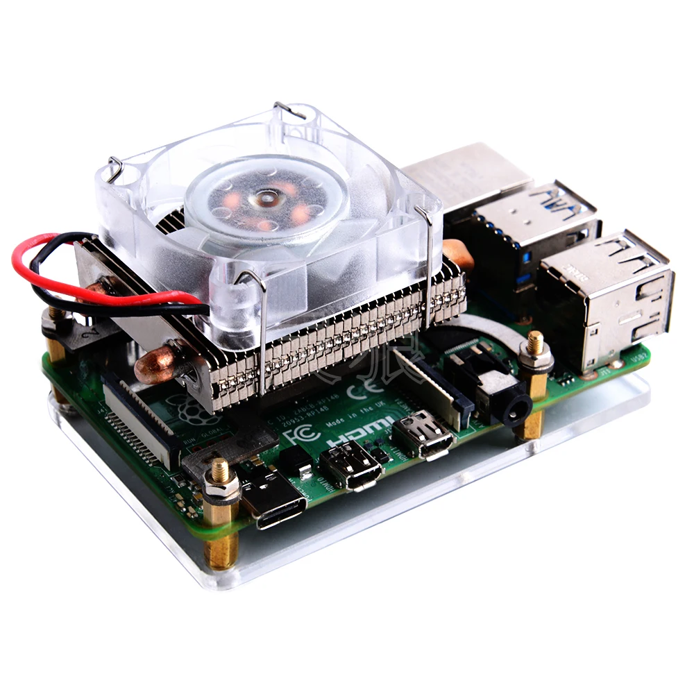 

CAMEIDO R72 52pi Ice Tower Cooling Fan Metal Case LED Copper Tube Cooler Cooling Fans Shell For Raspberry Pi 4B Fan