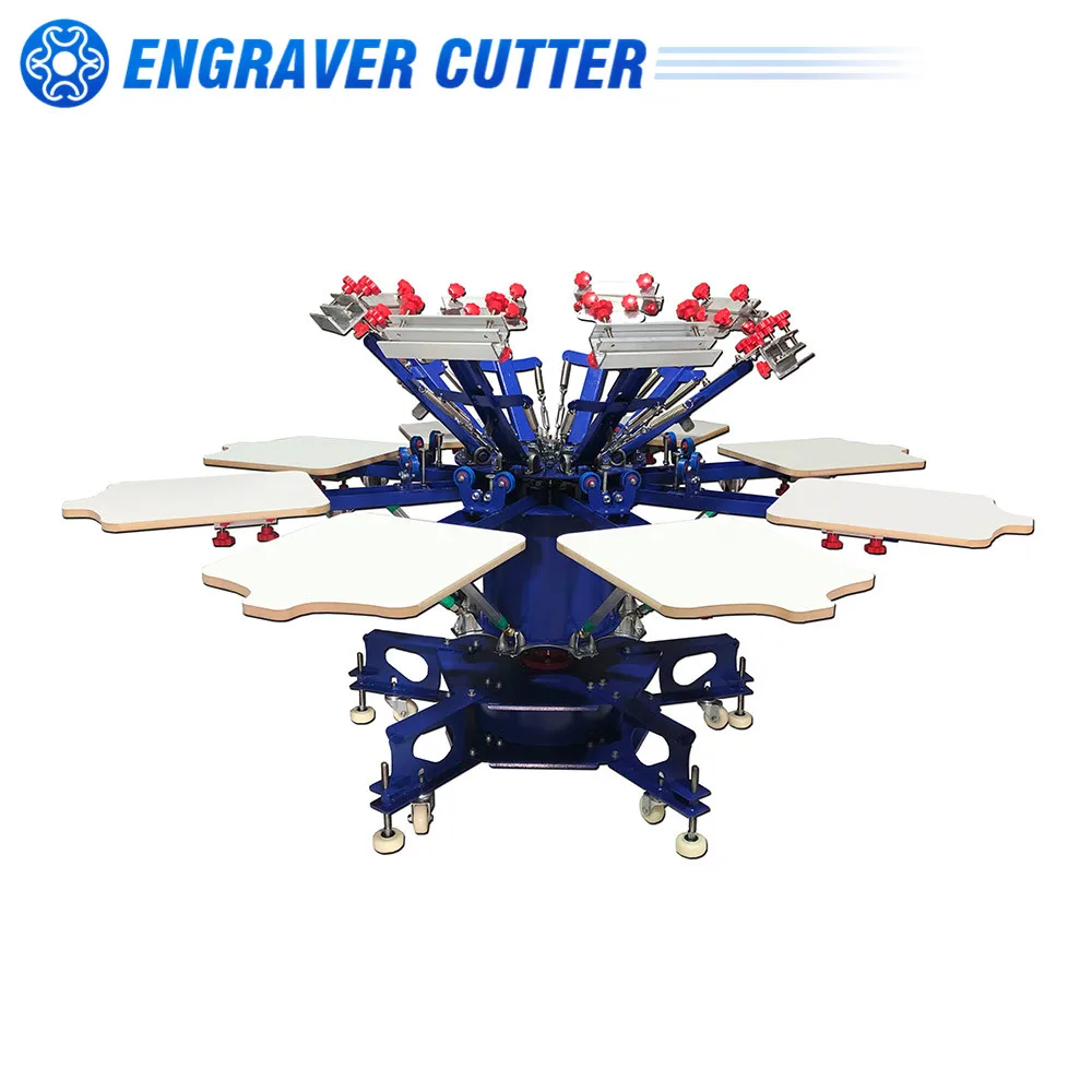 

8 Color 8 Station Floor Type Micro-registration Double Wheel Overprinting Screen Printing Press