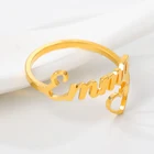 Регулируемое кольцо из розового золота с именем сердца, персонализированные спиральные стильные именные Кольца На заказ для женщин, Anel, рождественский подарок, бижутерия