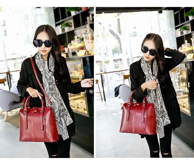 

Vintage Genuine Leather Luxury Women Bags Brand Designer Handbag High Quality Tote Bag Laides Shoulder Bags bolsa feminina C1180