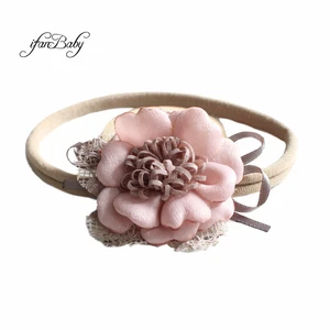 Модная женская шифоновая ткань с цветочным принтом на шерстяной спине, милый нейлоновый ободок