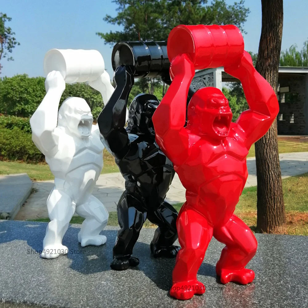 

Creative King Kong Living room Decoration Large 16" Craft Animal Simulation Resin Statue Gorilla Bust Collection Model Toy gift