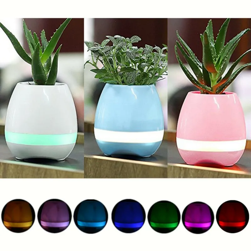 Фото Горячая 3 в 1 беспроводной Bluetooth динамик музыка цветочный горшок ночник Горячая 3 в 1 беспроводной Bluetooth динамик музыка цветочный горшок ночник