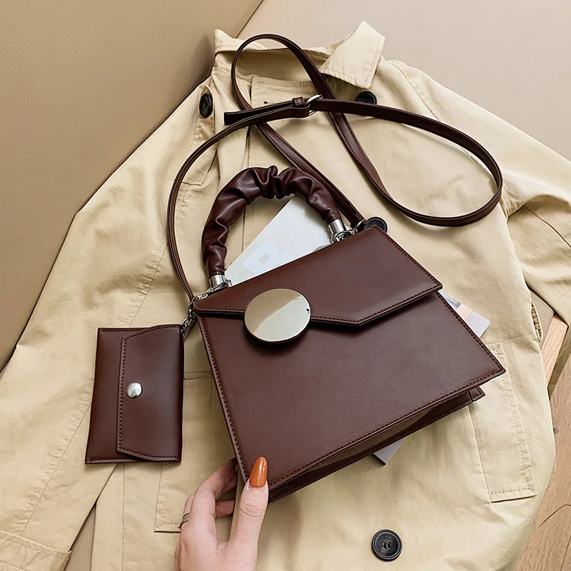 Роскошные кожаные сумки через плечо для женщин 2020 модные кошельки с клапаном и