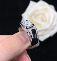 Unfailing 2Ct 8mm D Color VVS1 Moissanite Diamond Men Ring AU750 18K White Gold Ring Top Quality Male Jewelry