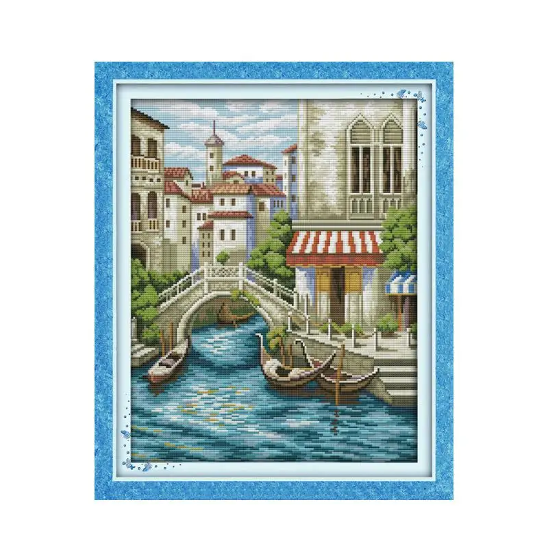 

Natural scenery cross stitch kit 14ct 11ct count printed canvas stitching embroidery DIY handmade needlework