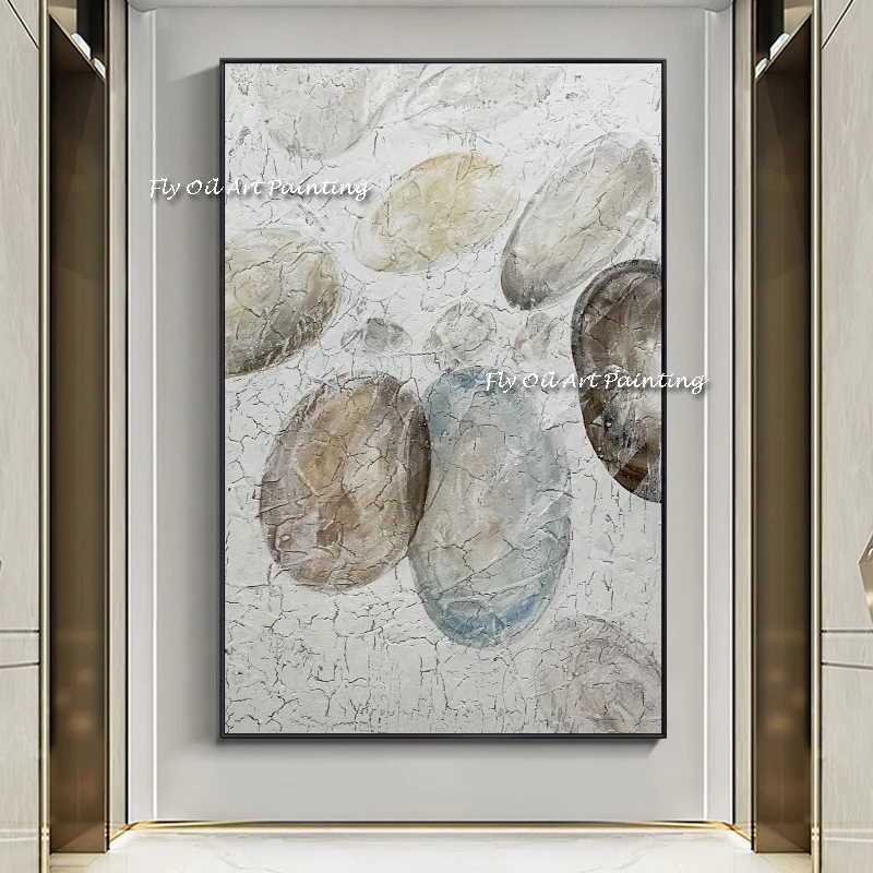 

Handmade Oil painting Abstract Geometric Cirl Nordic Modern Style Canvas Pictures For Bedroom Decor Painting Unframed