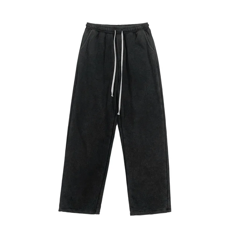 

Spring Korean Wide-leg Pants Men's Fashion Solid Color Sweatpants Men Streetwear Loose Hip-hop Straight-leg Pants Mens Joggers