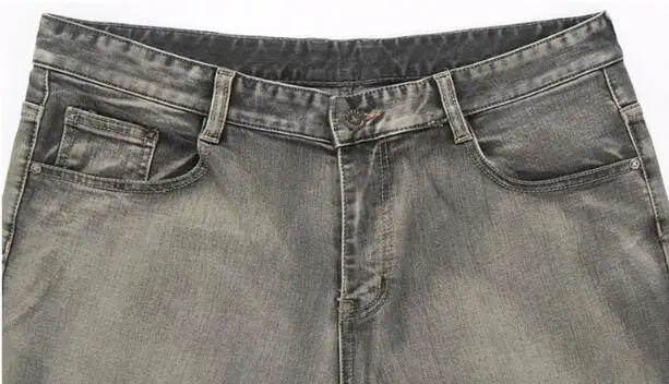 Men's Brand Jeans Gray Mens Retro Baggy Jeans Hip Hop Loose Skateboard Denim Pants Brand Clothes Size 28-44