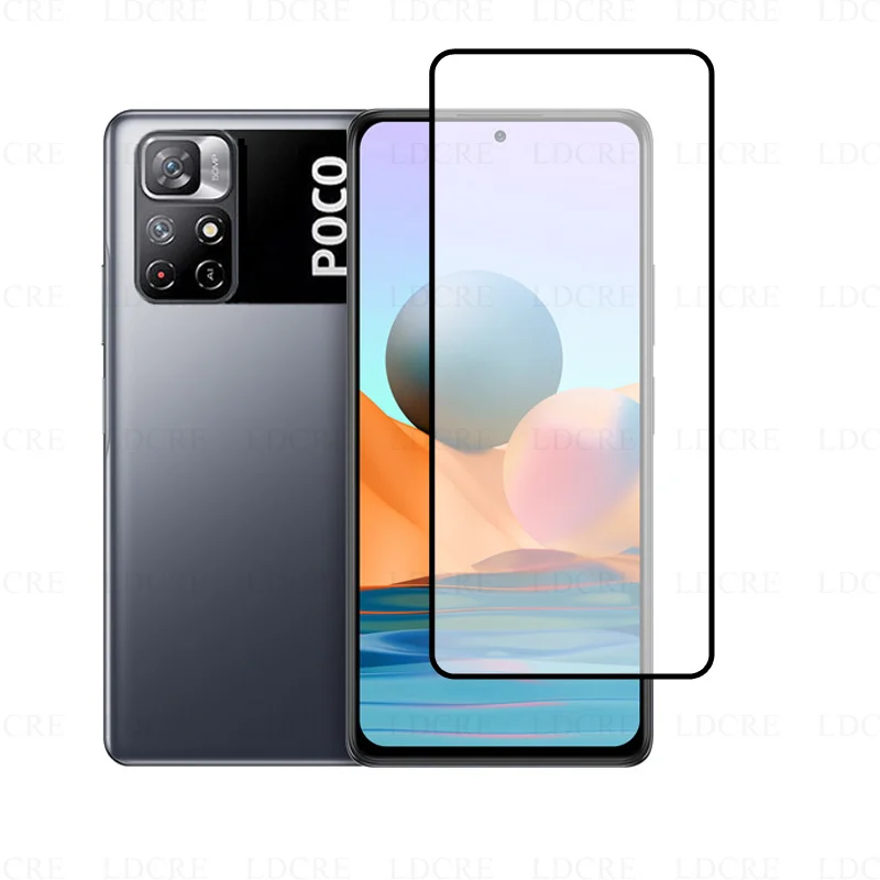 Стекло для Xiaomi Poco M4 Pro полная защита экрана Защитное стекло искусственное камеры