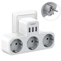 tessan eu plug power strip with 3 usb ports and 3 eu outlets multi outlets extender wall usb socket power adapter plug type ef