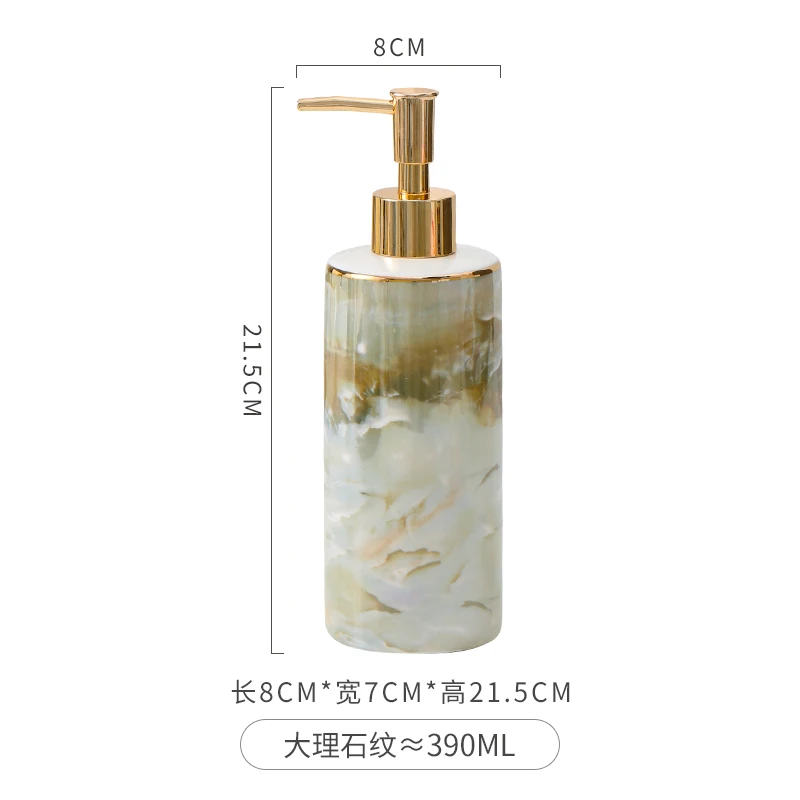 

1Pcs Fashionable Marble Ceramic Soap Dispenser Household Lotion Dispensing Bottle Bathroom Hand Sanitizer Press Bottle