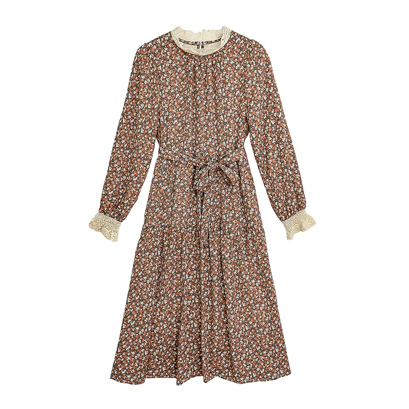 

Spring And Autumn New Print Dress Women's Art Dress Gentle Temperament Skirt